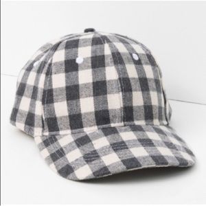 checkered baseball hat